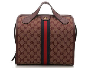 Gucci Boston Bag Ophidia GG Canvas Red